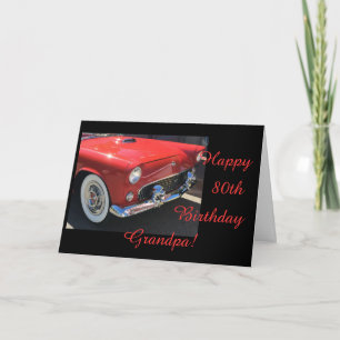Opa's 80. Geburtstag - Oldtimer Karte