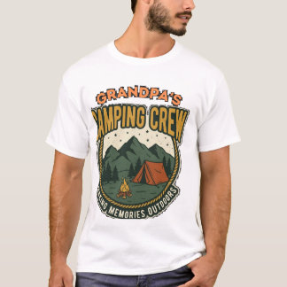 Opa's Camping-Crew Vintage-Outdoor-Grafik  T-Shirt