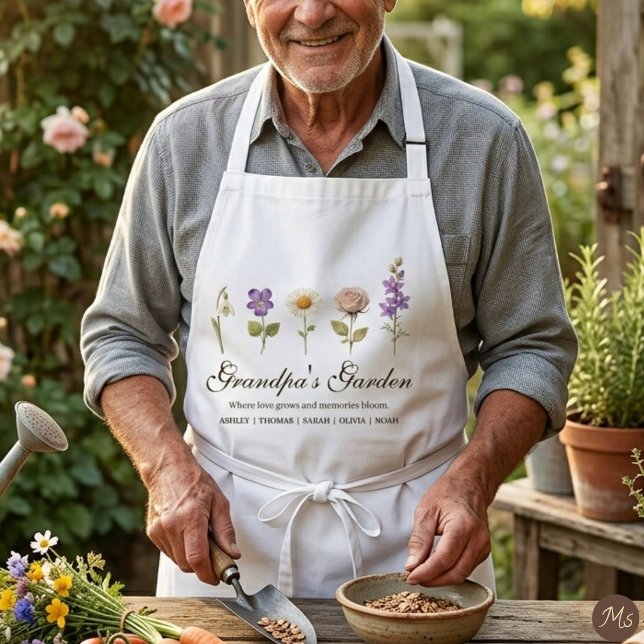 Opa's Garten 5 Florale Geburtsmonatsblumen Schürze (Von Creator hochgeladen)