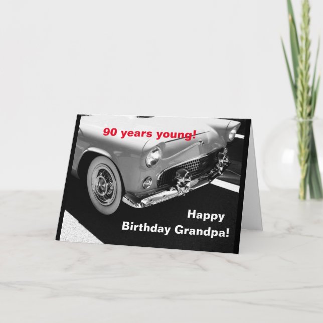 Opa's Oldtimer- 90. Geburtstag Karte (Vorderseite)