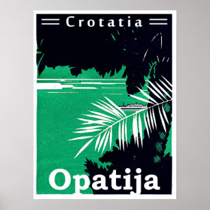 Opatija, Kroatien, Adriatisches Meer, zweifarbig v Poster