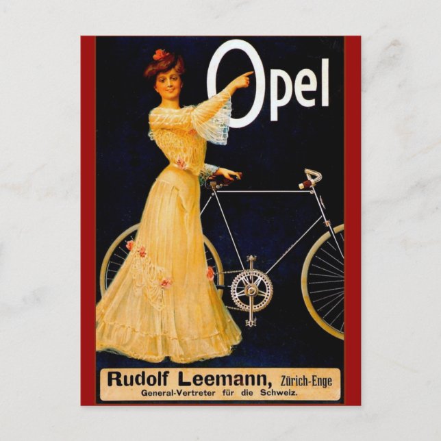 Opel Bicycles Vintage Werbung Postkarte (Vorderseite)
