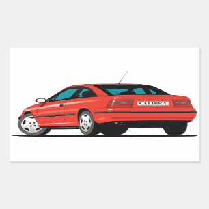 Opel Calibra, rot rückwärts Rechteckiger Aufkleber