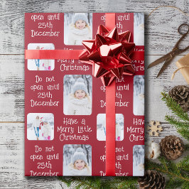 Open 25. Dezember Merry Little Christmas Foto Wr Geschenkpapier