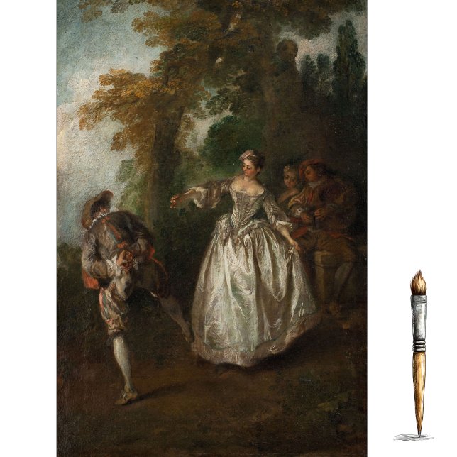 Open Air Dance von Nicolas Lancret Seidenpapier (Von Creator hochgeladen)