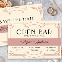 Open Bar Art Deco Dusty Rose und Vintage Creme