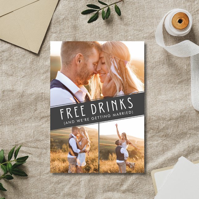 Open Bar Foto Funny Wedding Save The Date (Open Bar Photo Funny Wedding Save The Date)