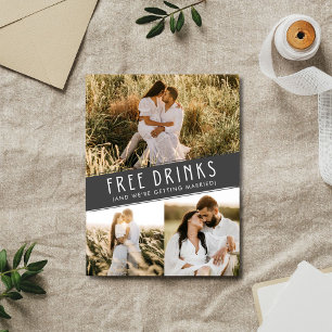 Open Bar Foto Hochzeit zum günstigen Heiraten - Sa Ankündigungspostkarte