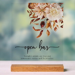 Open Bar Herbst Acryl-Schild Acrylschild