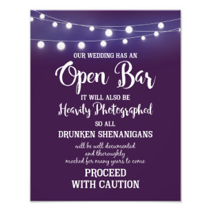 OPEN-BAR-Party oder Hochzeitszeichen Fotodruck