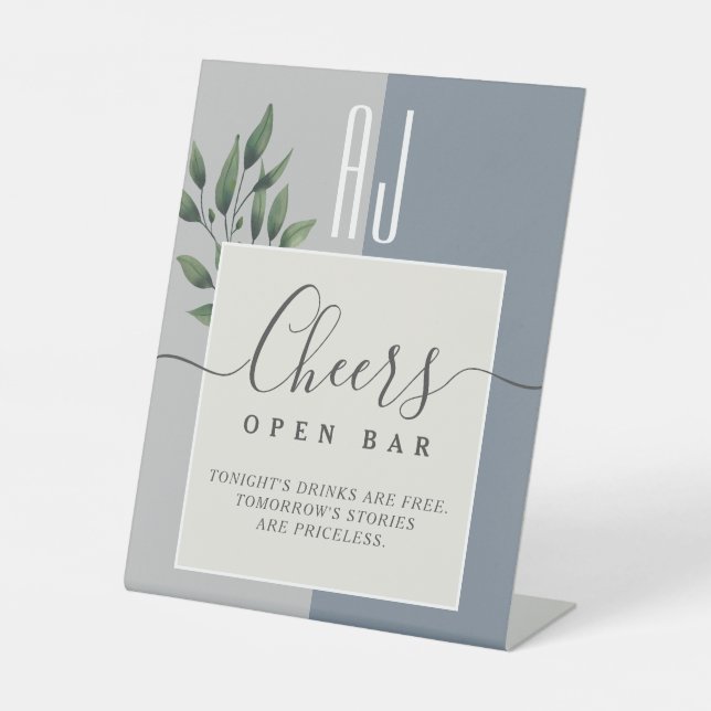 Open Bar Pedestal Sign Sockelschild (Vorderseite)
