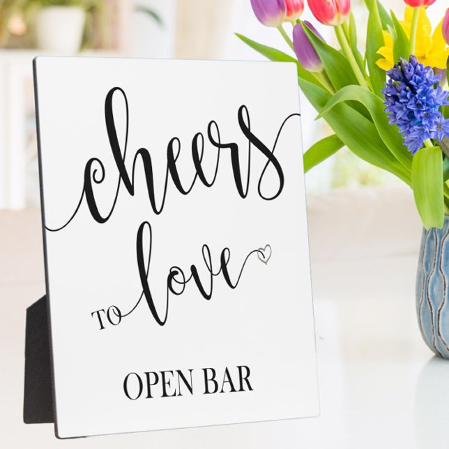 Open bar sign Tabletop Plaque with Easel Fotoplatte (Von Creator hochgeladen)