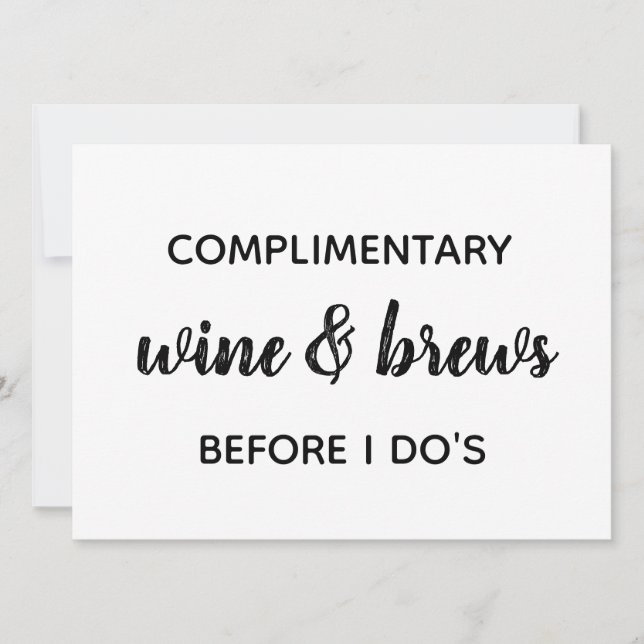 OPEN BAR Wedding Einladung (Vorderseite)