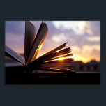 Open Book and Sunset Photography Poster<br><div class="desc">Open Book and Sunset Photography. For the book lovers.</div>