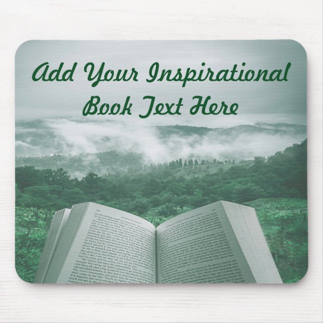 Open Book Anpassen von grünen Textbaumen Mousepad (Vorne)
