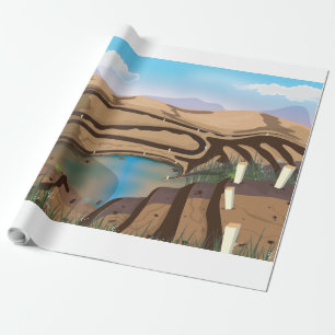 Open Cast Mine Geschenkpapier