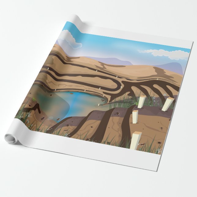 Open Cast Mine Geschenkpapier (Ungerollt)