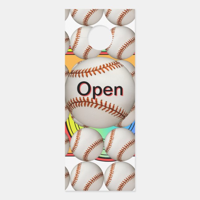 Open/Closed Baseball Türanhänger (Vorderseite)