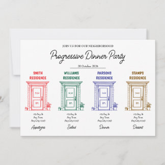 Open Doors Progressive Dinner Invitation Einladung