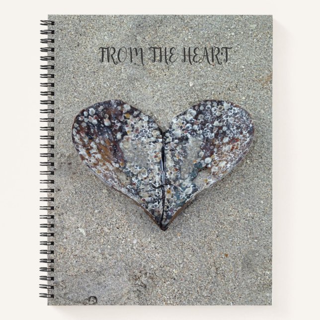 Open Heart Muschel Personalisiert Journal Notizbuch (Vorderseite)