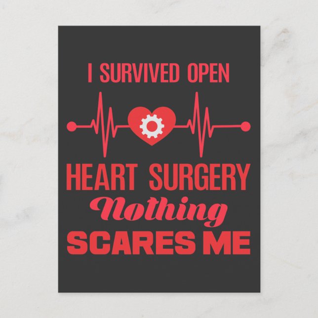 Open Heart Operation Survivor Get Well Erholung Postkarte (Vorderseite)