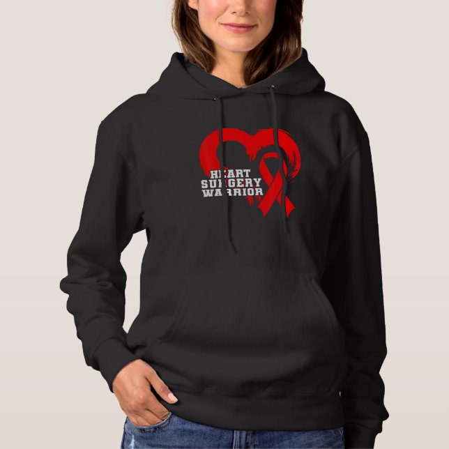 Open Heart Surgery Bypass Awareness Heart Heart Su Hoodie (Vorderseite)