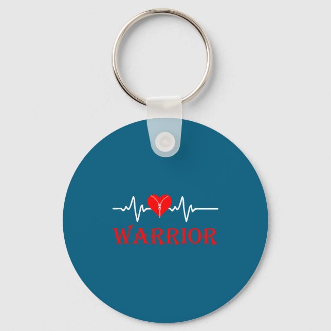 Open Heart Surgery Recovery Survivor Heart Warrior Schlüsselanhänger (Vorderseite)