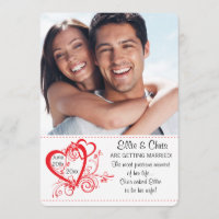 Open Hearts Photo Fiançailles Faire-part