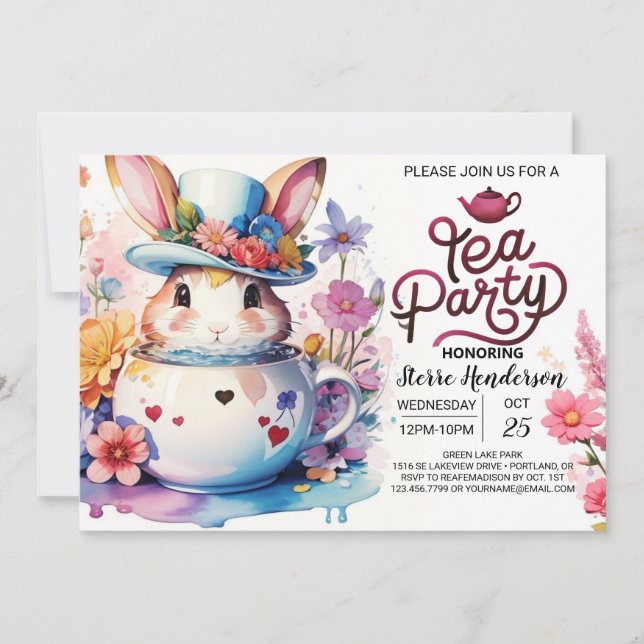 Open House Bunny's Wonderland Baby Shower Einladung (Vorderseite)