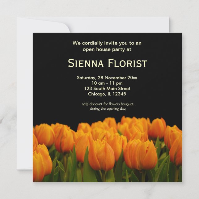 Open House Florist Business Einladung (Vorderseite)