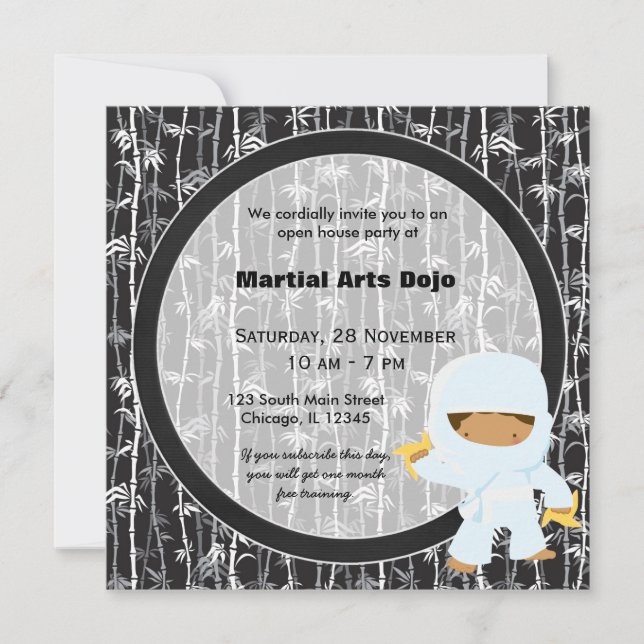 Open House für Kampfkunst Einladung (Vorderseite)