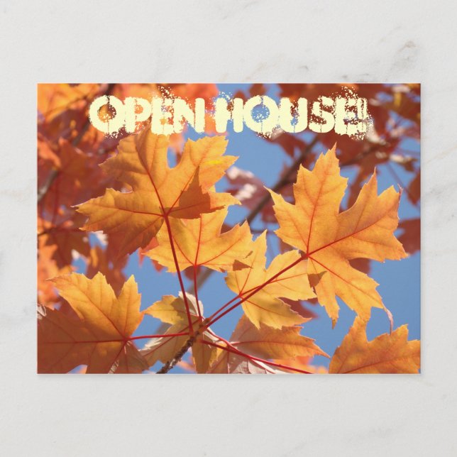 OPEN HOUSE! Postkarten Einladungen Veranstaltungen (Vorderseite)