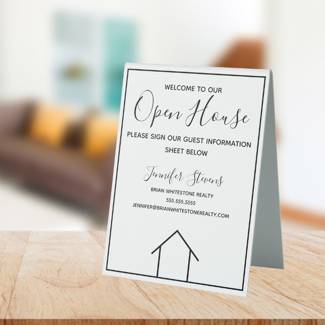 Open House Real Anwesen Agent Custom Realty Tischaufsteller (Von Creator hochgeladen)