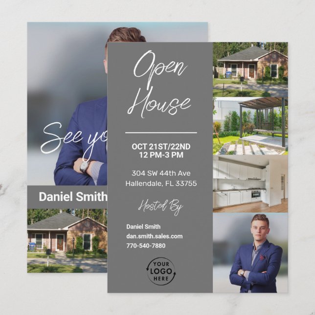 Open House | Real Anwesen Marketing Flyer Einladung (Vorne/Hinten)