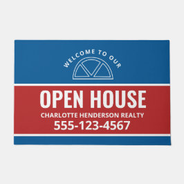 Open House Real Anwesen Red Blue Begrüßungszeichen Fußmatte