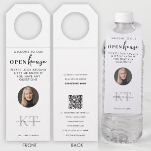 Open Houses & Real Anwesen Agent Foto QR Code Flaschenanhänger
