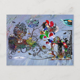 Open Microphone Music VIP Digital Collage Postkarte