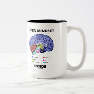 Open Mindset Inside (anatomisches Gehirn) Zweifarbige Tasse