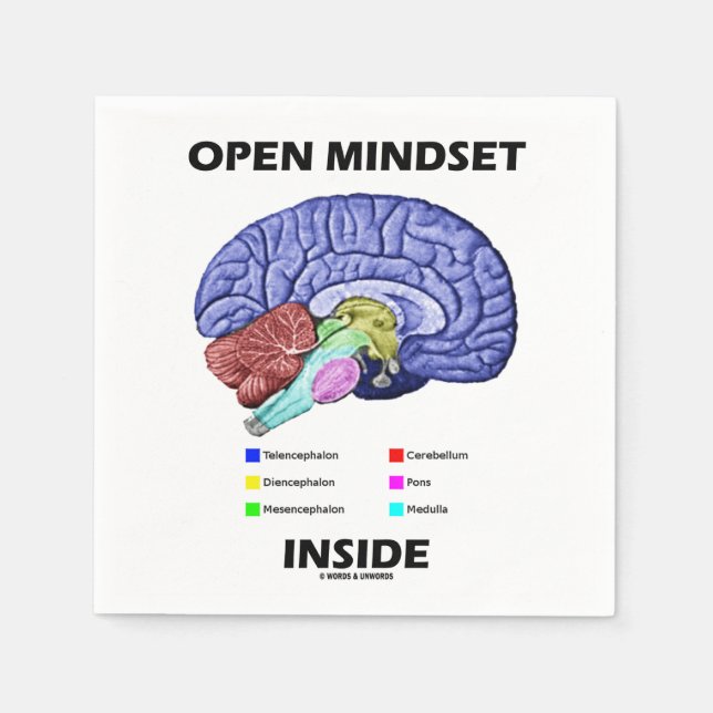 Open Mindset Inside Brain Psychology Spaß Serviette (Vorderseite)