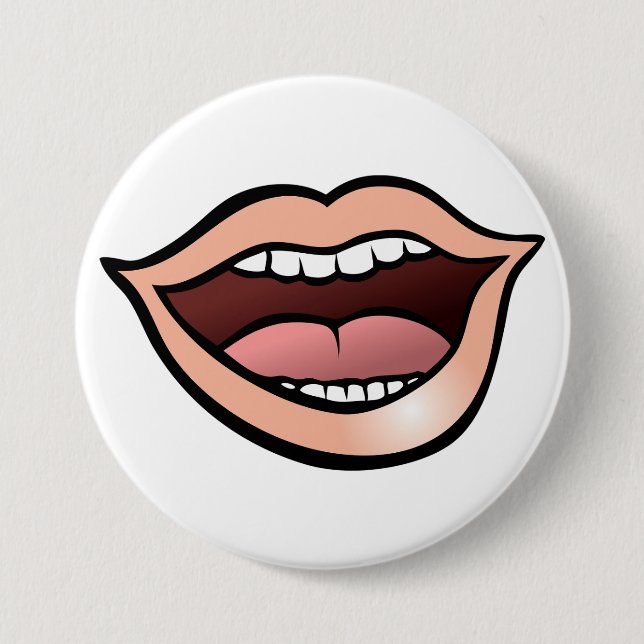 Open Mouth Lips Teeth Tongue Button (Vorderseite)