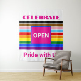 Open Pride Ally Rainbow Progress LGBT LGBTQ Wandteppich