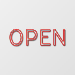 OPEN Red Neon Window Cloning Fensteraufkleber