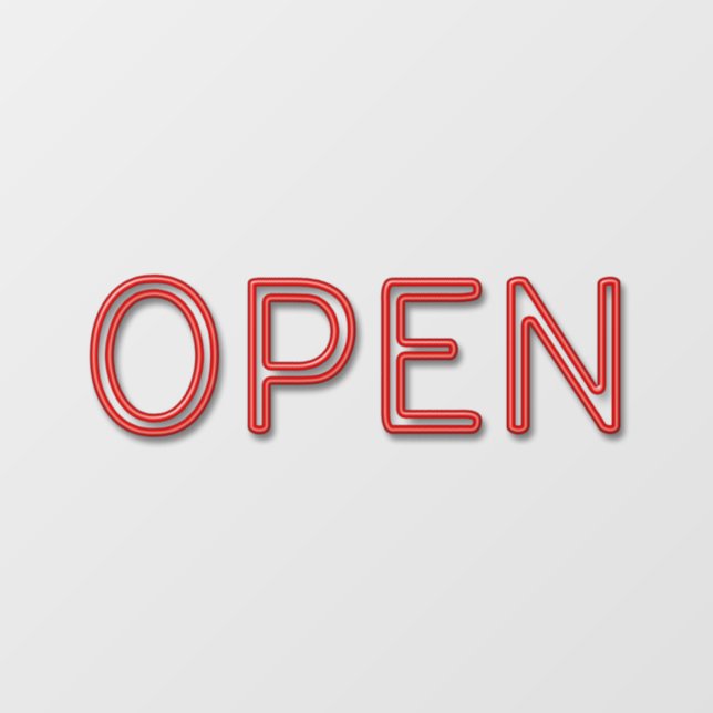 OPEN Red Neon Window Cloning Fensteraufkleber (Blatt)