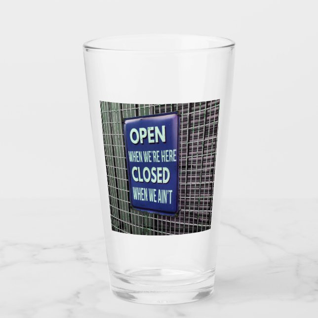 Open Sign Funny, Closed Sign Funny Glas (Vorderseite)