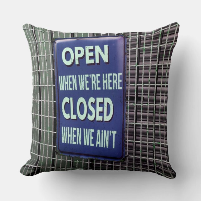 Open Sign Funny, Closed Sign Funny Kissen (Vorderseite)