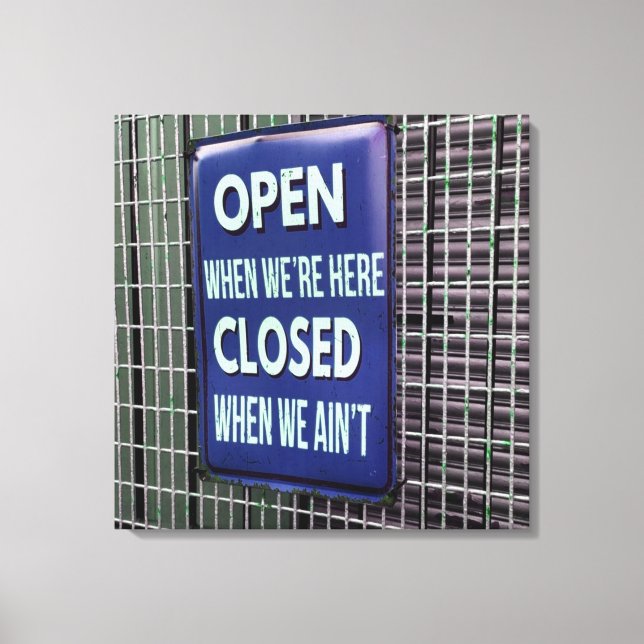 Open Sign Funny, Closed Sign Funny Leinwanddruck (Vorderseite)