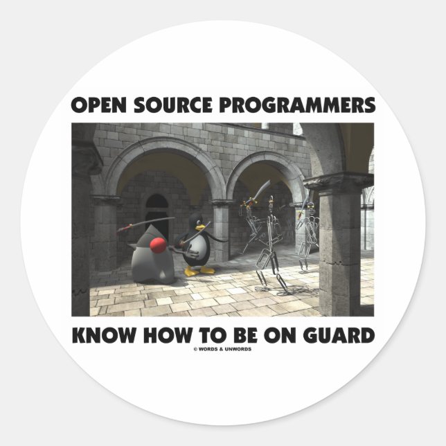 Open-Source-Programmierer wissen, wie man auf der  Runder Aufkleber (Vorderseite)