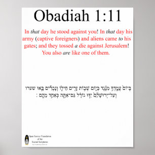 Open Source Translation Obadiah 1:11 Poster