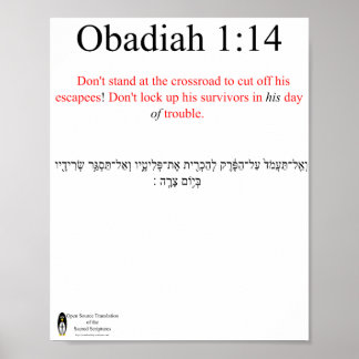 Open Source Translation Obadiah 1:14 Poster