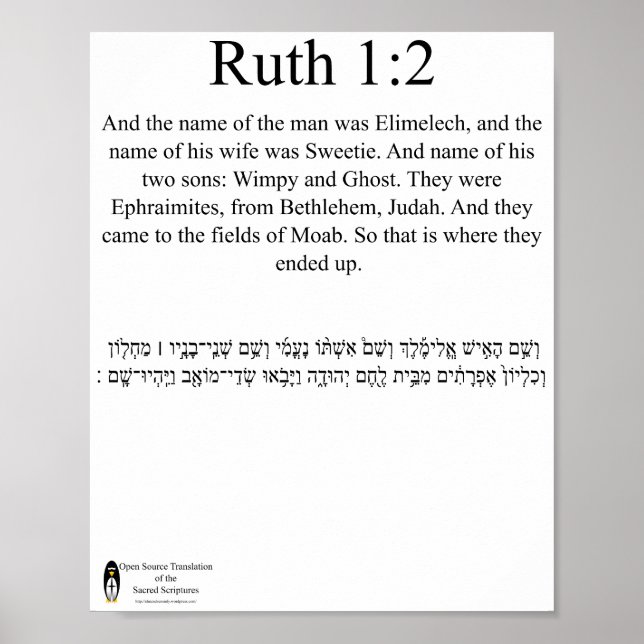 Open Source Translation Ruth 1:2 Poster (Vorne)